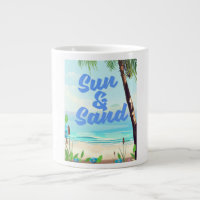 Sun and Sand inspirational quote cartoon poster la