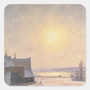 Sun and Snow, Scene from Stockholm Square Sticker