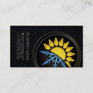 Sun and snowflake air conditioner business card