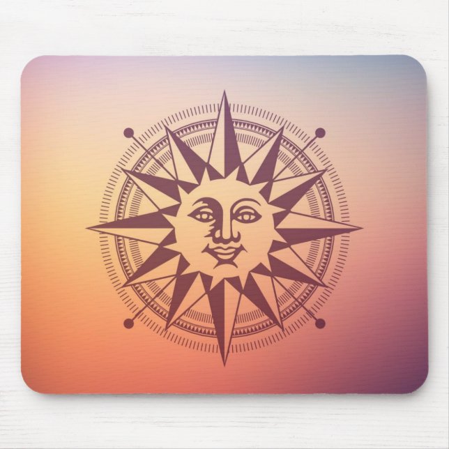 Sun and Star Mouse Mat (Front)