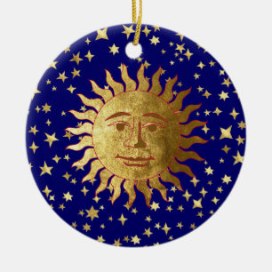 Sun and Stars Ceramic Tree Decoration