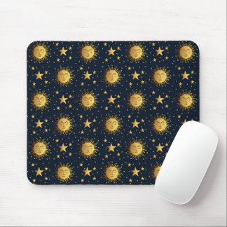 Sun and Stars Pattern Mouse Mat