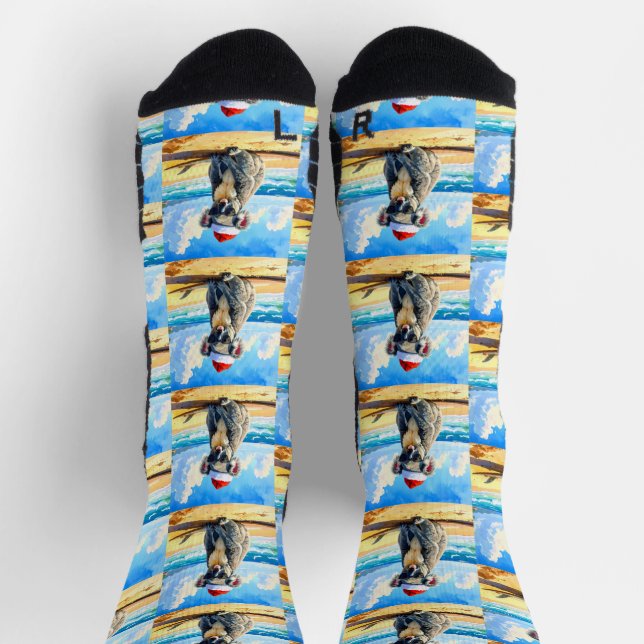 Sun and Surf Koala Santa Hat  Socks (Top)
