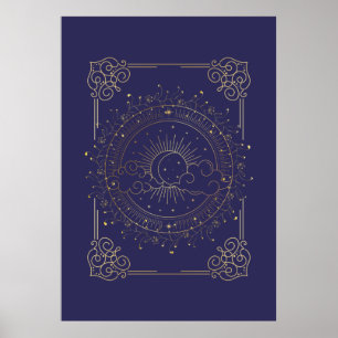 Sun and the Moon, Tarot magic  Poster