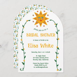 Sun and Vines Boho Arch Whimsical Shower  Invitation