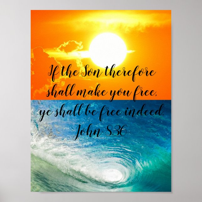 Sun and Water Poster John 8:36 KJV (Front)
