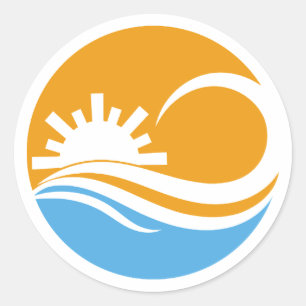 sun and wave classic round sticker
