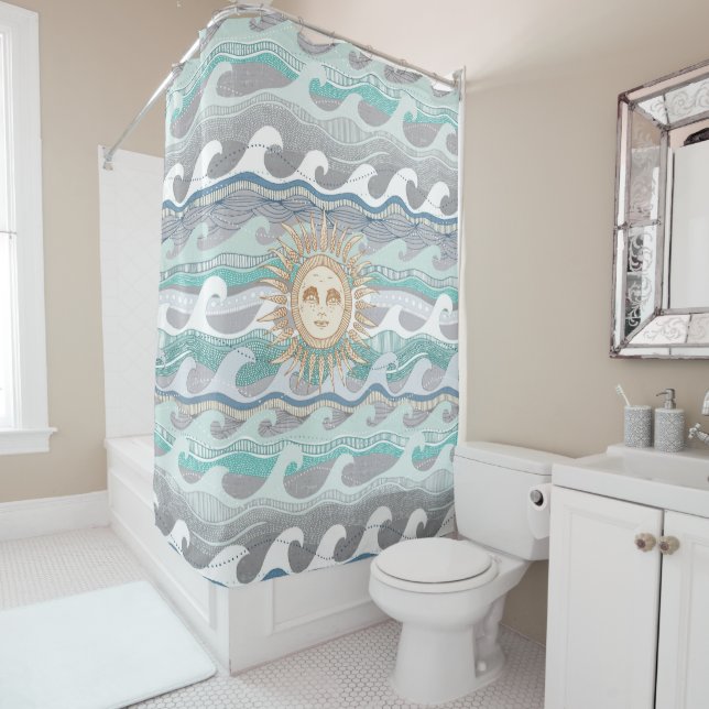 sun and waves shower curtain (In Situ)