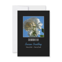 Sun and White Roses Celebration of Life Invitation