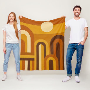 Sun & Arches Mid Century Modern Geometric Design Fleece Blanket