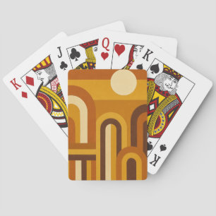 Sun & Arches Mid Century Modern Geometric Design Playing Cards