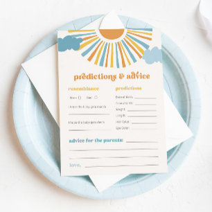 Sun Baby Shower Advice & Prediction Card