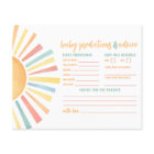 Sun Baby Shower Advice Predictions Card
