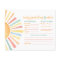 Sun Baby Shower Advice Predictions Card