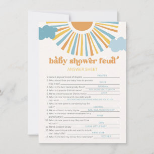 Sun Baby Shower Feud Game Answer Card