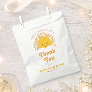 Sun Baby Shower Here Comes the Son Thank You Cloud Favour Bags