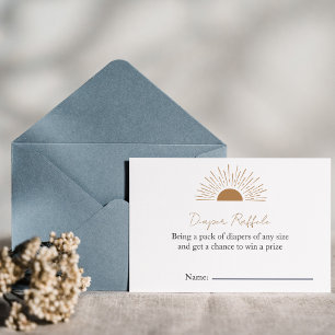 Sun baby shower Rustic Diaper Raffle Invitation