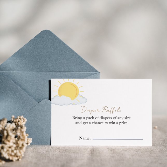 Sun baby shower Rustic Diaper Raffle Invitation (Creator Uploaded)