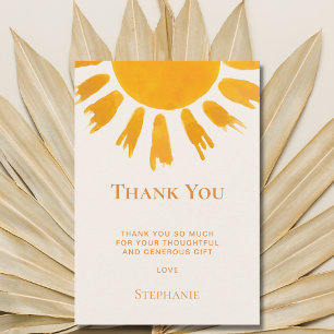 Sun Baby Shower Thank You Card