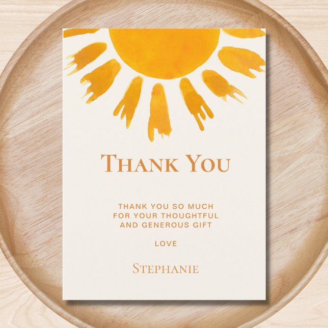 Sun Baby Shower Thank You  Postcard (Creator Uploaded)