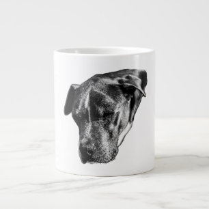 Sun-Basked Calm—Pitbull Mix Portrait Large Coffee Mug