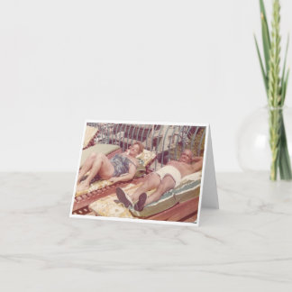 Sun bathers - card