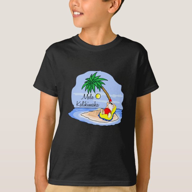 Sun Bathing Santa hawaiian xmas tee 5 (Front)