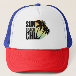 Sun, Beach & Chill Palm Tree Graphic Cap