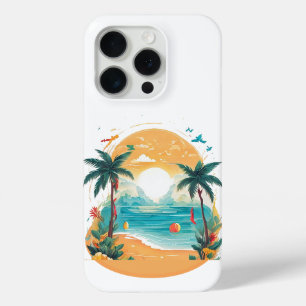 Sun Beach palm tree iPhone 15 Pro Case