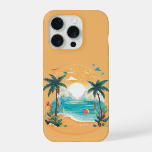 Sun Beach palm tree iPhone 15 Pro Case