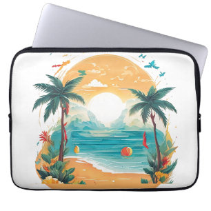 Sun Beach palm tree Laptop Sleeve