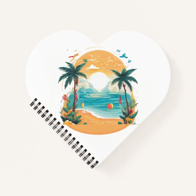 Sun Beach palm tree  Notebook (Front)