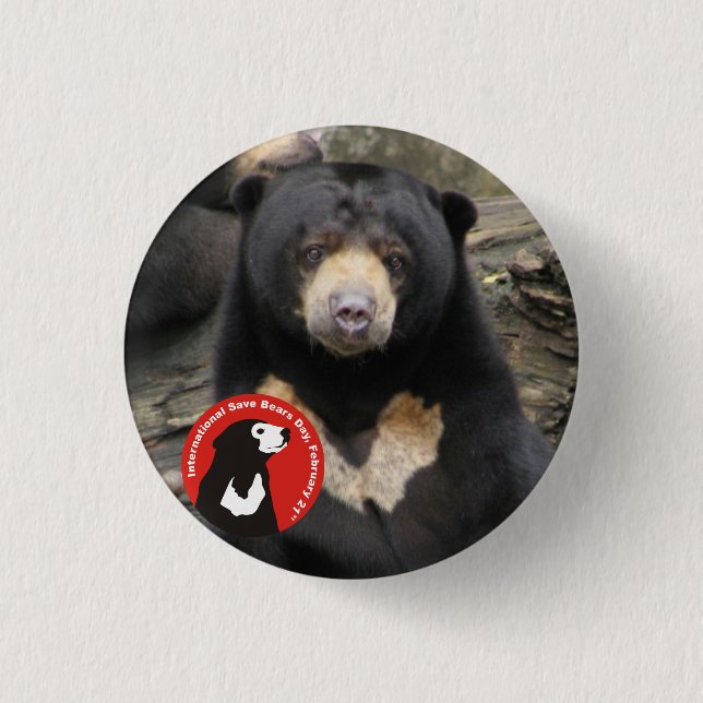 Sun Bear ISBD 3 Cm Round Badge (Front)
