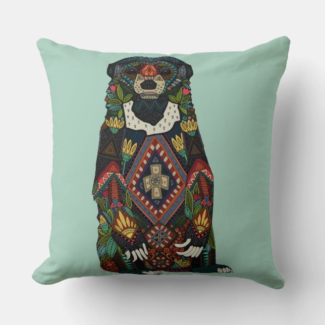 sun bear mint cushion (Front)