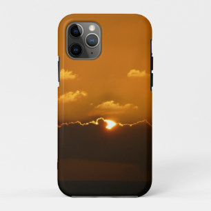 Sun Behind Clouds I Orange Sunset Photo iPhone 11 Pro Case