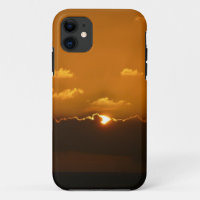 Sun Behind Clouds I Orange Sunset Photo