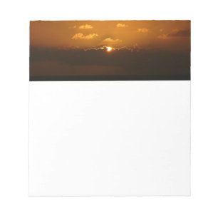 Sun Behind Clouds I Orange Sunset Photo Notepad