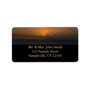 Sun Behind Clouds II Seascape Label