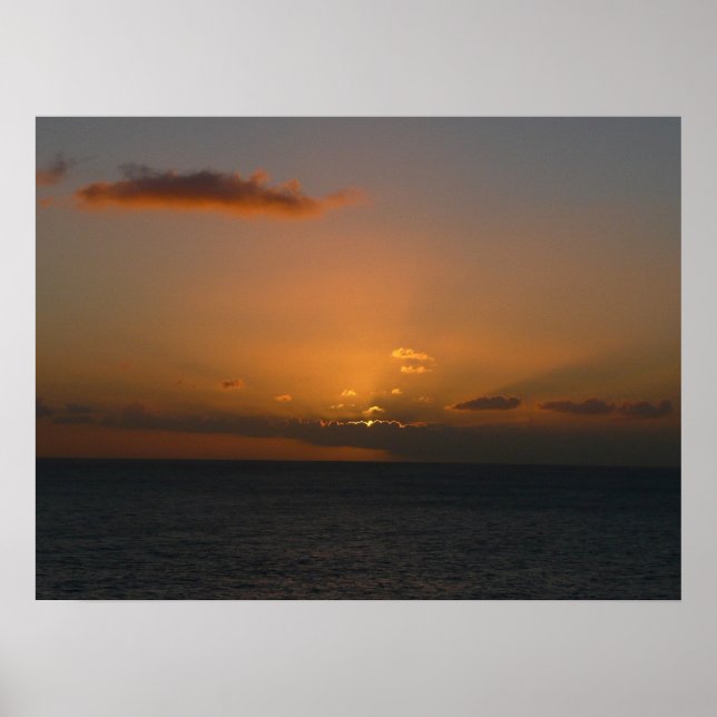 Sun Behind Clouds II Seascape Photography Poster (Front)