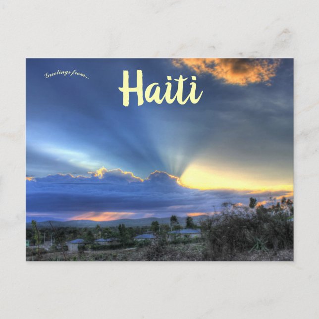 Sun Behind Clouds in Pignon Haiti Postcard (Front)
