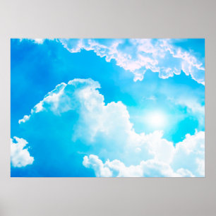 Sun between clouds poster