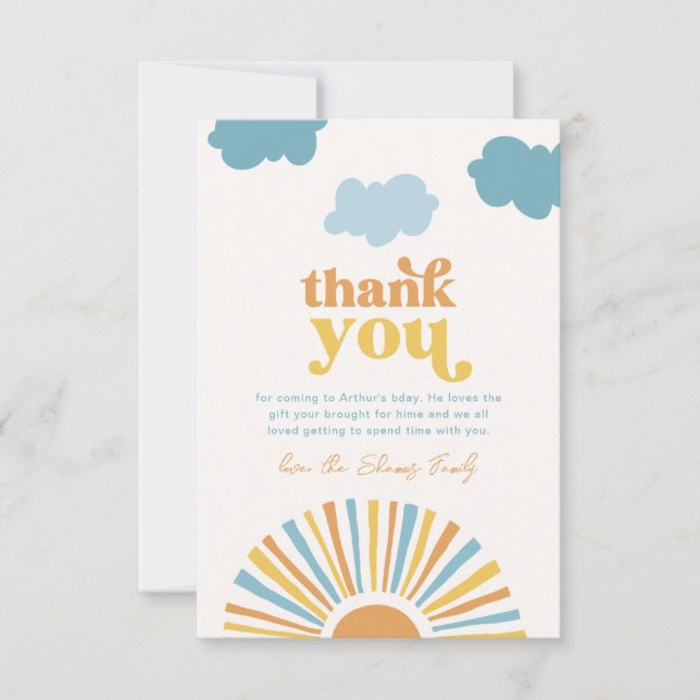 Sun Birthday Thank You Cards (Front)
