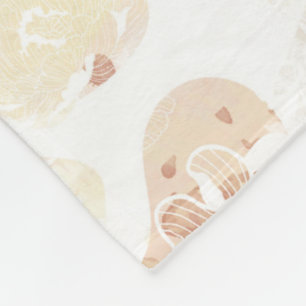 Sun-Bleached Coastal Blooms - Abstract Watercolor  Fleece Blanket