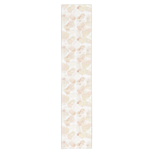 Sun-Bleached Coastal Blooms - Abstract Watercolor Short Table Runner