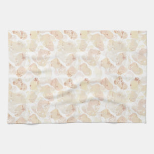 Sun-Bleached Coastal Blooms - Abstract Watercolor Tea Towel