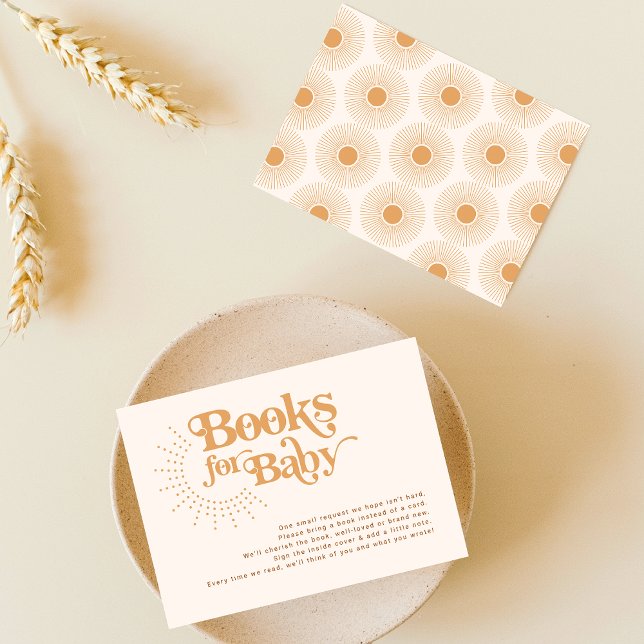 Sun Boho Books for Baby Shower Enclosure Card (Creator Uploaded)