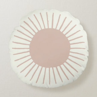 Sun boho pillow in mauve pink for nursery