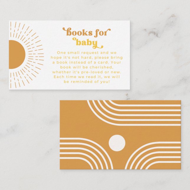 Sun Books For Baby Insert Card | Sun Books Card (Front/Back)