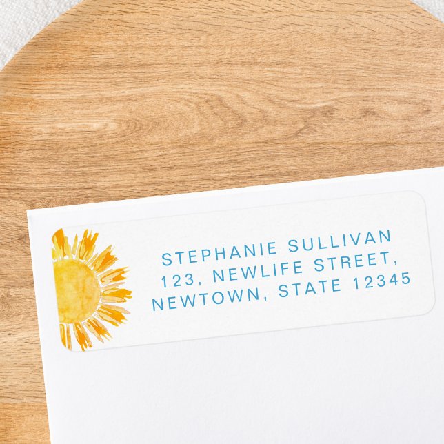 Sun Boys Baby Shower Return Address  (Creator Uploaded)