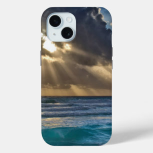 Sun Breaking Through Clouds Over Sea iPhone 15 Case